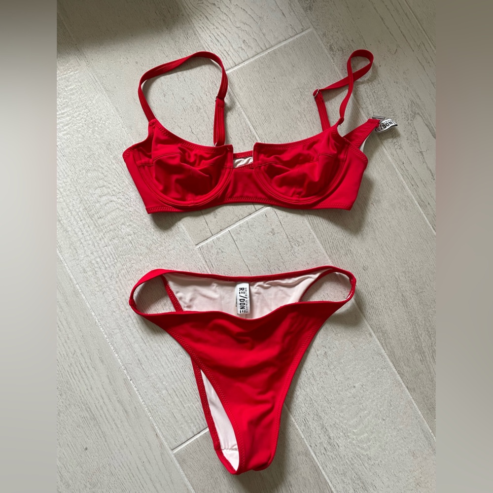 SOLID & STRIPED Red Bikini Set